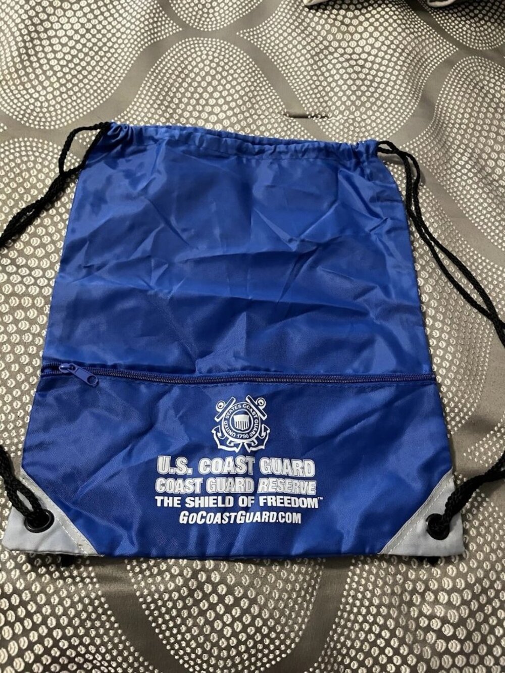 U.S. Coast Guard Reserve Blue Drawstring Backpack Bag